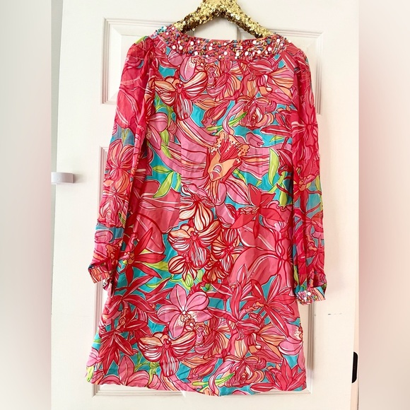 Lilly Pulitzer Jubilee Seamus Beaded Silk Dress Size 2 - Picture 3 of 9